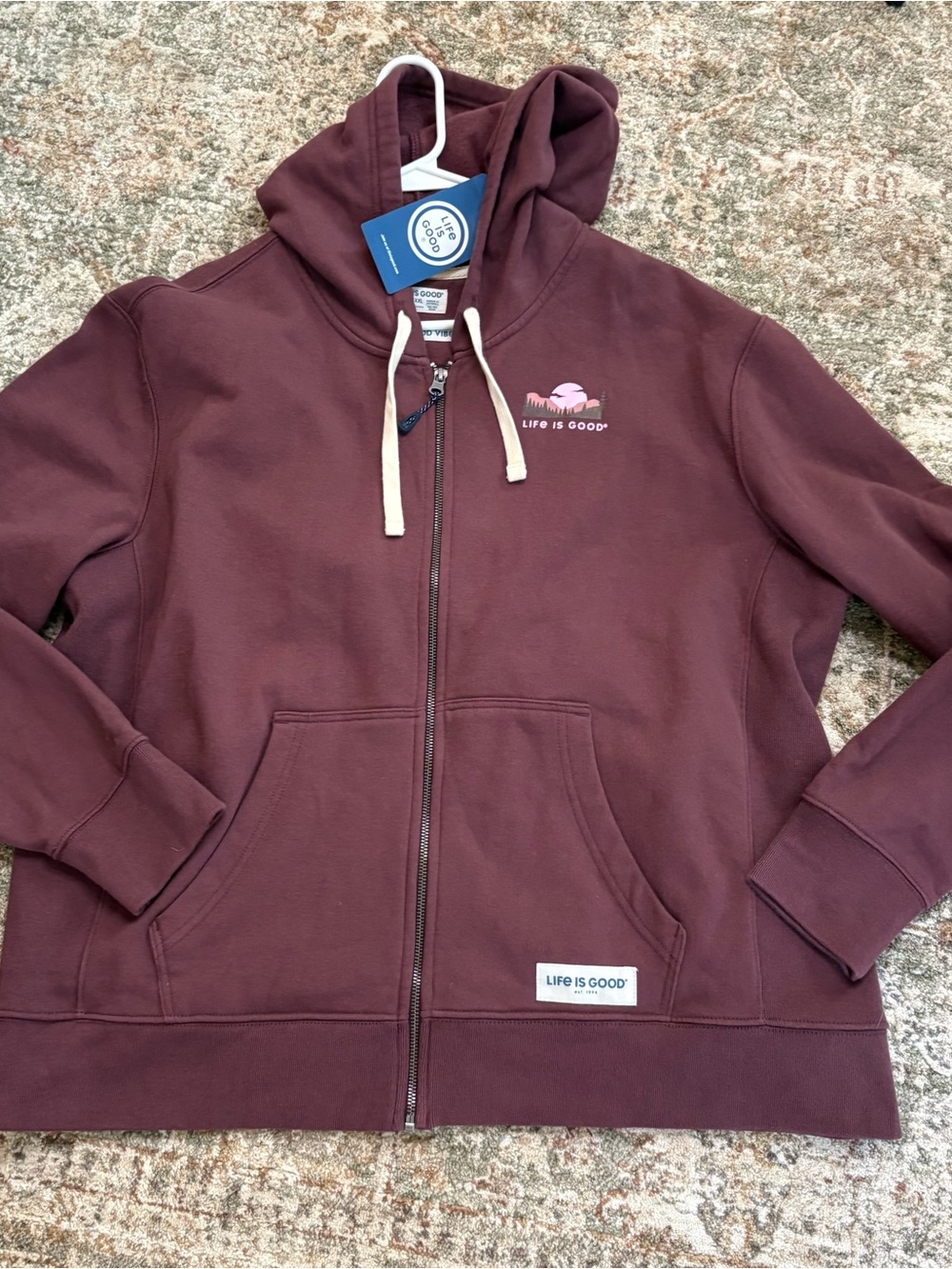 Life is Good Mid-Weight Zip Up Hoodie XXL Here Comes the Sun - Picture 9 of 11
